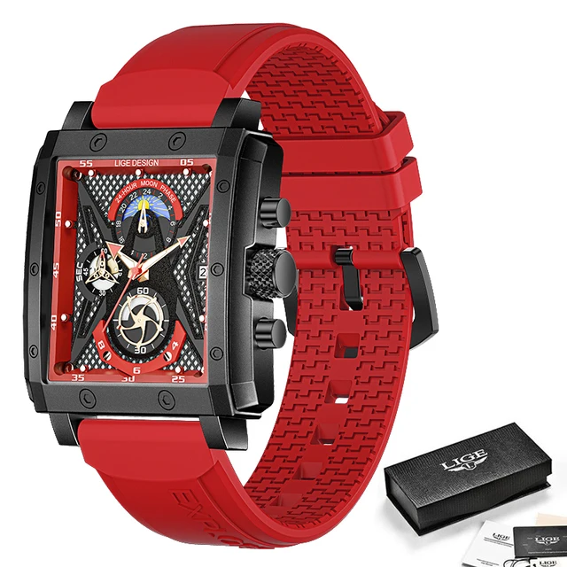 LIGE Date Watches Mens Luxury Brand Big Dial Watch Men Waterproof Quartz Wristwatch Sports Chronograph Clock Relogio Masculino 