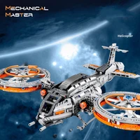 Space War Starfighter Technical Aircraft Building Block Autogyro Helicopter Airplane Mechanical Brick Toys Collection For Gift 4
