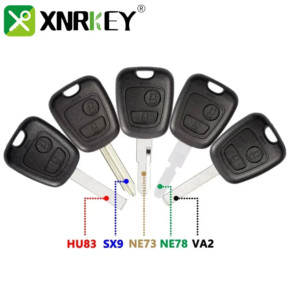 

XNRKEY 2-кнопочный корпус автомобильного ключа дистанционного управления NE73/HU83/VA2/SX9 Blade для Peugeot Partner 206 107 207 306 307 407 для Citroen C1 C2 C3 C4