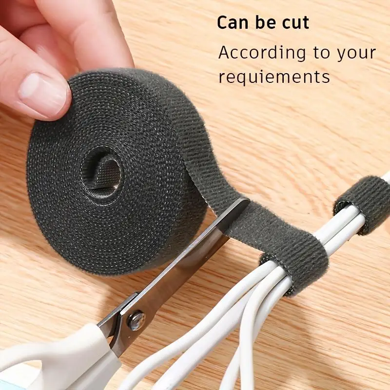 Self-Adhesive Hook and Loop Cable Tie - 5-Meter Wire Organizer Strap