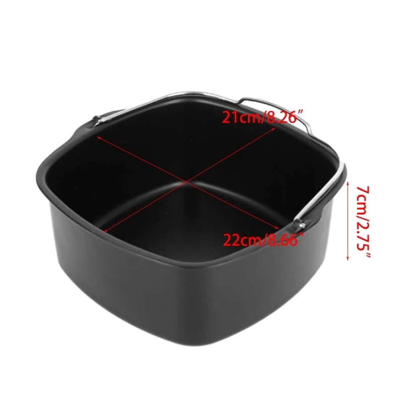 Air Fryer Cake Bucket Air Fryer Cake Basket Baking Supplies Air Fryer Accessories Square Cake Moulds for Air Fryers images - 6