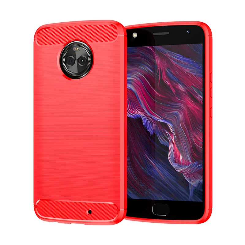 Moto X4 소프트 폰 커버 용 충격 방지 매트 케이스 moto x4 탄소 섬유 케이스 용 실리콘 브러시 케이스