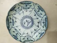 Chinese old porcelain blue and white porcelain bowl plate 1