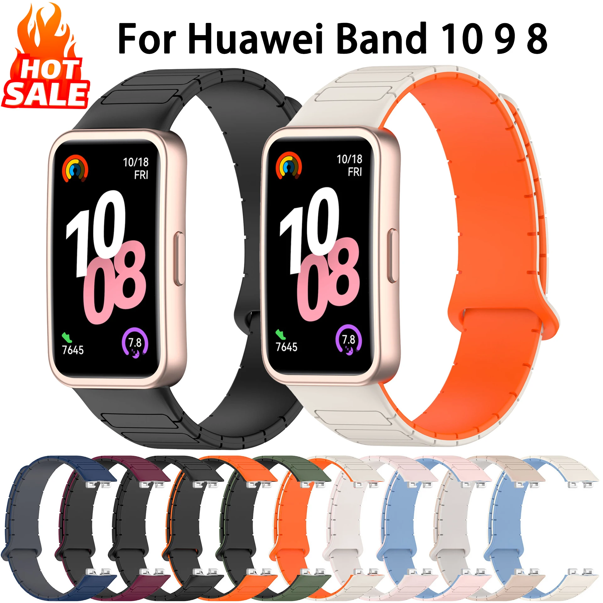 Adjustable Magnetic Silicone Strap for Smart Bands - Replacement Bracelet Accessory