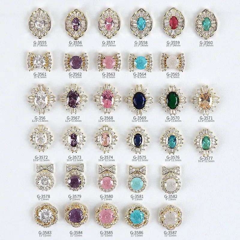 

10pcs Colorful Ice Bow Flower Crystals Metal Alloy Rhinestones Jewelry Nail Art Decorations Nails Accessories Charms Supplies