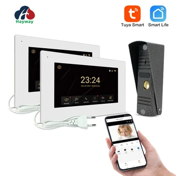 Hayway Tuya 1080P Video Intercom System Home Wireless WiFi Video Doorbel One Call Panel And Two Monitor Support Motion Detection 1
