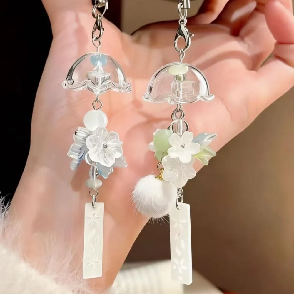 새로운 얼음과 눈 단풍잎 자스민 꽃 바람 종소리 달콤한 펜던트 휴대폰 액세서리 카메라 창의적인 걸이형 체인