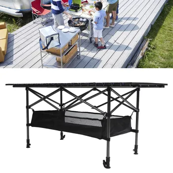 Tavolo pieghevole da esterno Tavolo pieghevole compatto Tavolo da campeggio portatile in acciaio al carbonio Tavolo multifunzionale Tavolo da campeggio da picnic