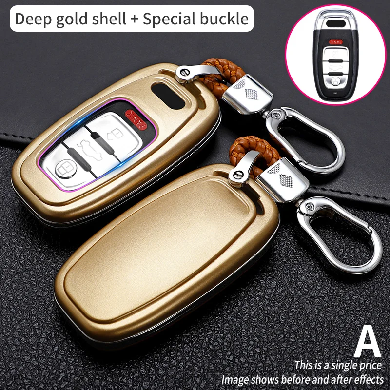 Custodia per chiave auto in ABS in fibra di carbonio per Audi A1 A3 A6l A4L A8l A5 Q5 Q7 portachiavi Remote Smart - S9e4336f02fe04841a5f99e294701a6a4e