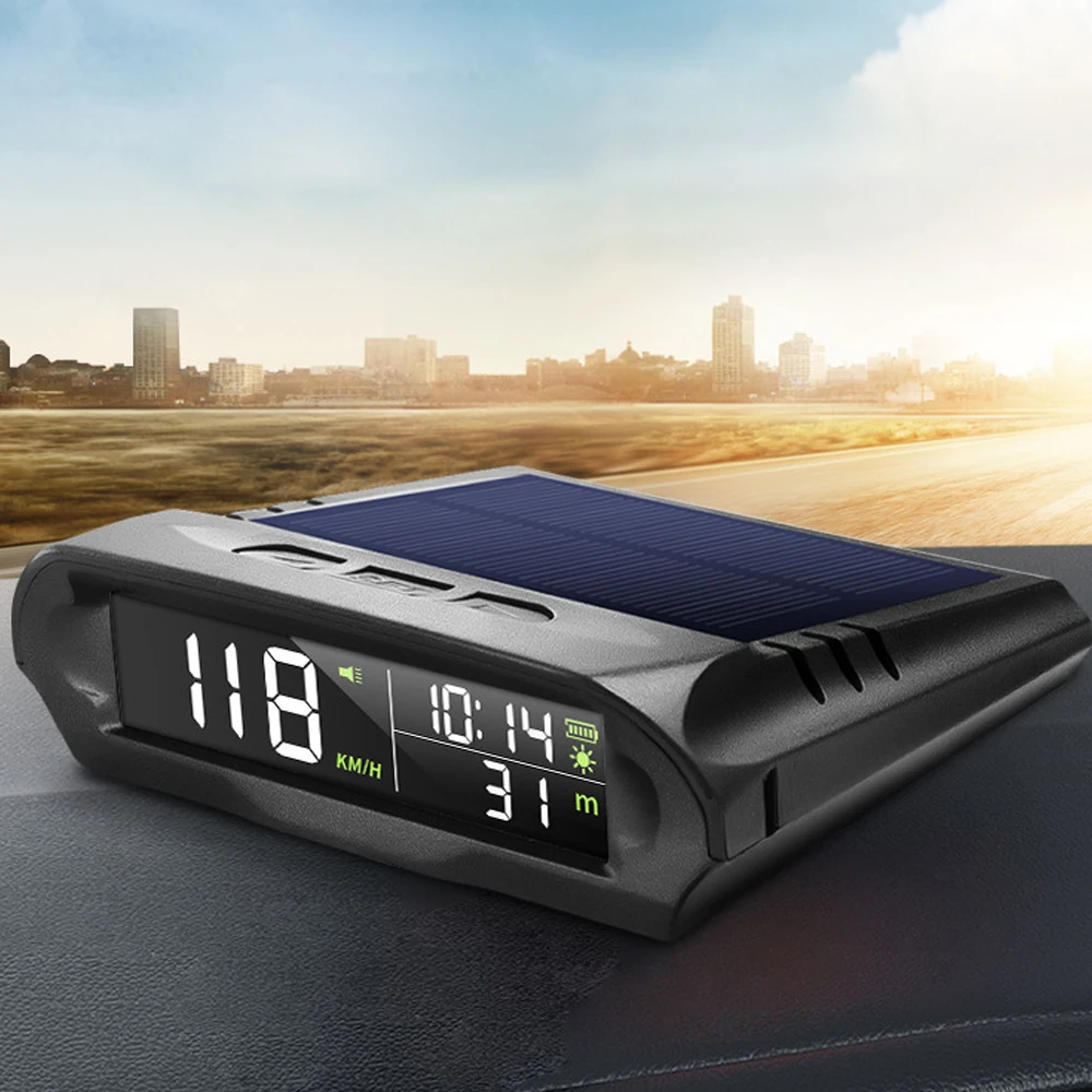 Car Solar Wireless Headup Display GPS LCD Digital Speedometer Overspeed Alarm KMH/MPH Time/Altitude/Temperature/Speed Display car hud display,car head up display,car display screen