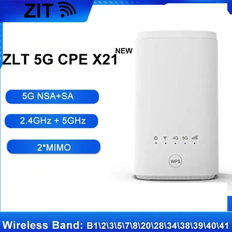 Unlock ZLT X21 5G CPE Indoor Router Sub 6GHz NSA+SA Mesh Wifi Repeater Extender Wireless Router With SIM Card Gigabit Router tenda nova mw6 wireless router and repeater 2 4g 5 0ghz gigabit wifi system whole home mesh 11ac app remote manage