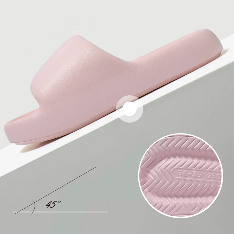 Unisex Non Slip Bathroom Home Slippers Soft Sole EVA Pillow Slides Flat...