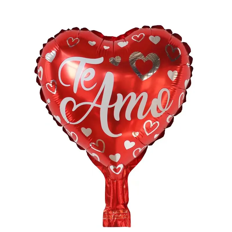 10pcs 10inch 스페인어 TE AMO 호일 풍선 레드 러브 하트 글로브 웨딩 발렌타인 데이 파티 장식 생일 파티 용품