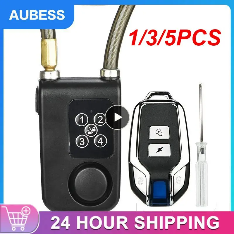 

1/3/5PCS Bike Lock Anti-Theft Security Wireless Remote Control Alarm Lock 4-Digit Password Alarm IP55 Waterproof for Oudoor
