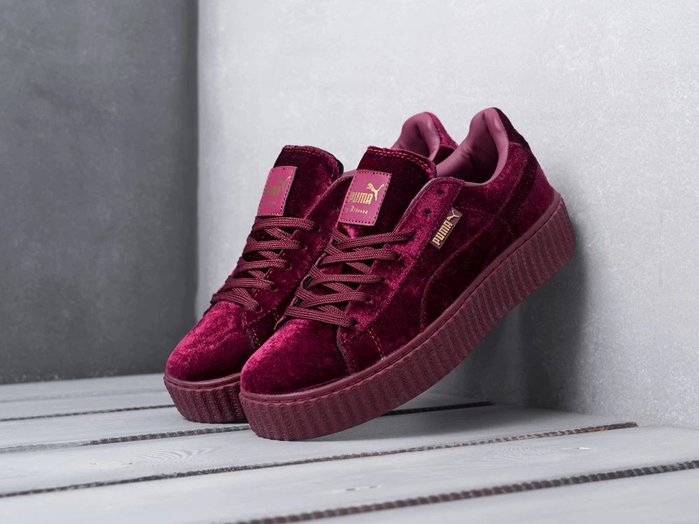 Puma de Creepers de terciopelo para mujer, color burdeos, demisezon|Zapatos de mujer| - AliExpress