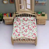 Maison de poupée créative 1/12, Mini lit, ornement, meubles de chambre à coucher, modèle de jouet, décoration DIY, beau jouet en bois fait à la main, cadeau 1