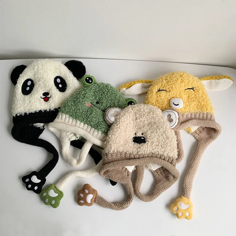 Children's ear protection fall and winter baby hat scarf thickening one Korean version of the girl warm super cute cute head cap