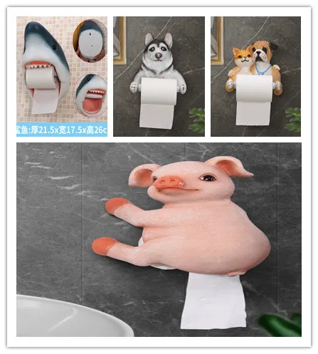 

Cute pig creative paper towel rack wall hanging toilet toilet paper toilet roll carton bathroom toilet paper rack Dfrkjhre C0124