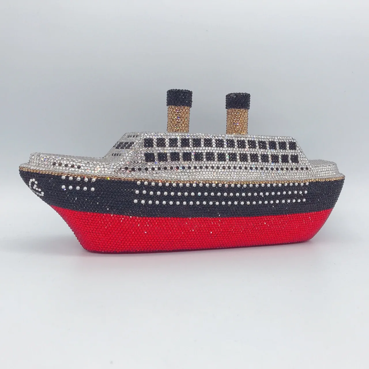 XIYUAN New Arrival Boat Crystal Clutches Red Women Party Evening Clutch Bag Wedding Bridal Minaudiere Purse Rhinestone Handbag 3