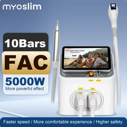 NUEVA Máquina Profesional FAC 2 en 1 de Depilación con Diodo de 5000w y Eliminación de Tatuajes Pico Qswitch ND YAG, 4 Ondas 808NM