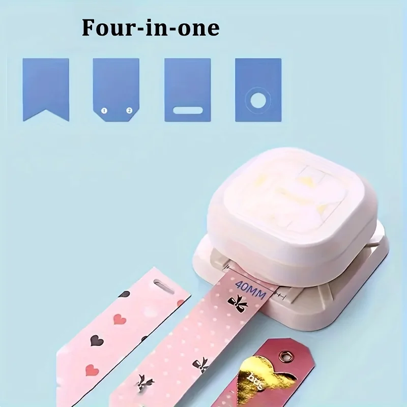 1pc 4-in-1 hole punch multifunctional embossing machine handmade label making label embossing machine paper punch hole punching tools paper craft punch embossing maker
