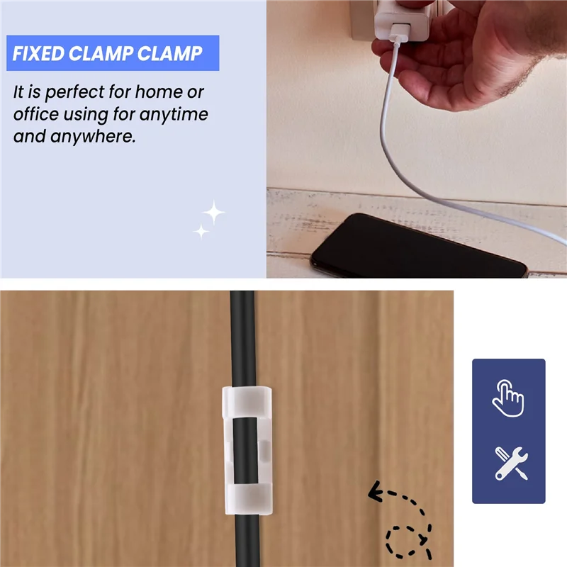 A26F-20Pcs/Lot 와이어 고정 클램프 클립 데스크탑 와이어 클리어 업 클..