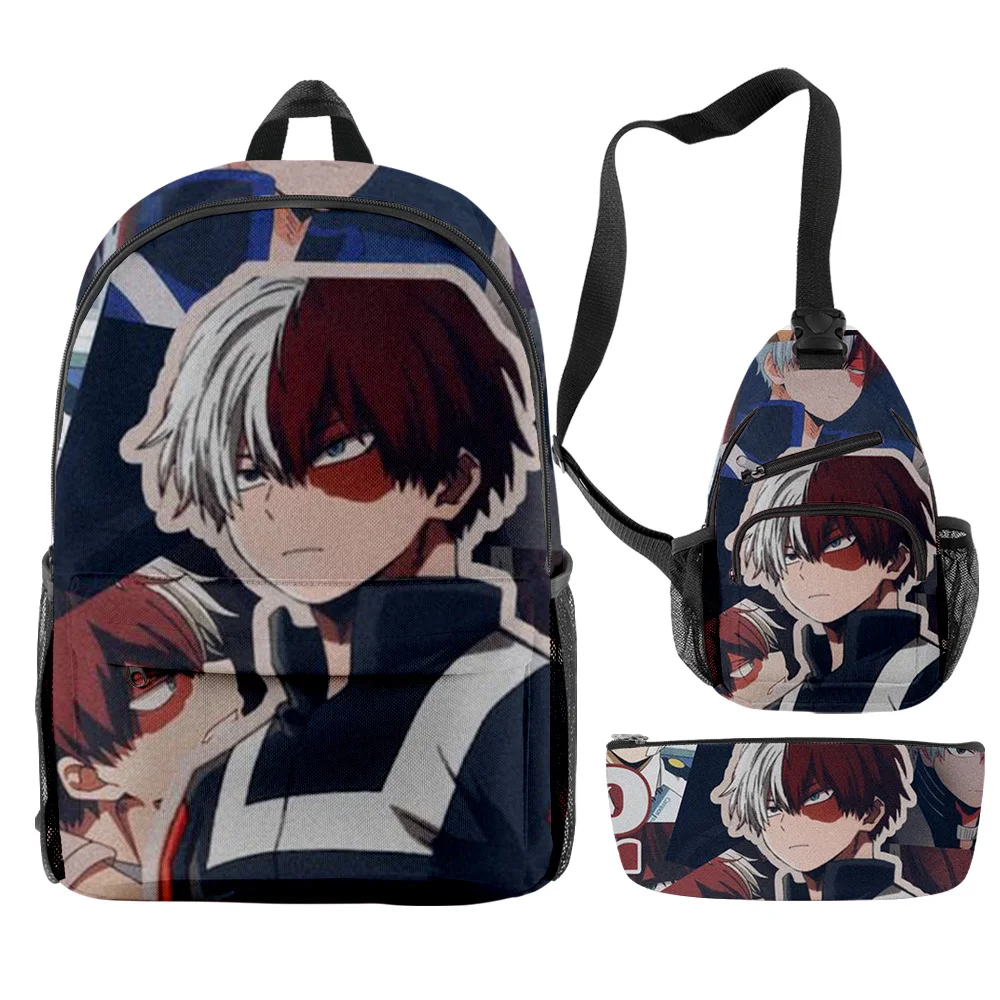 

Classic Fashion Todoroki Shoto Hero 3D Print 3pcs/Set pupil School Bags Trendy Travel Laptop Backpack Chest Bag Pencil Case