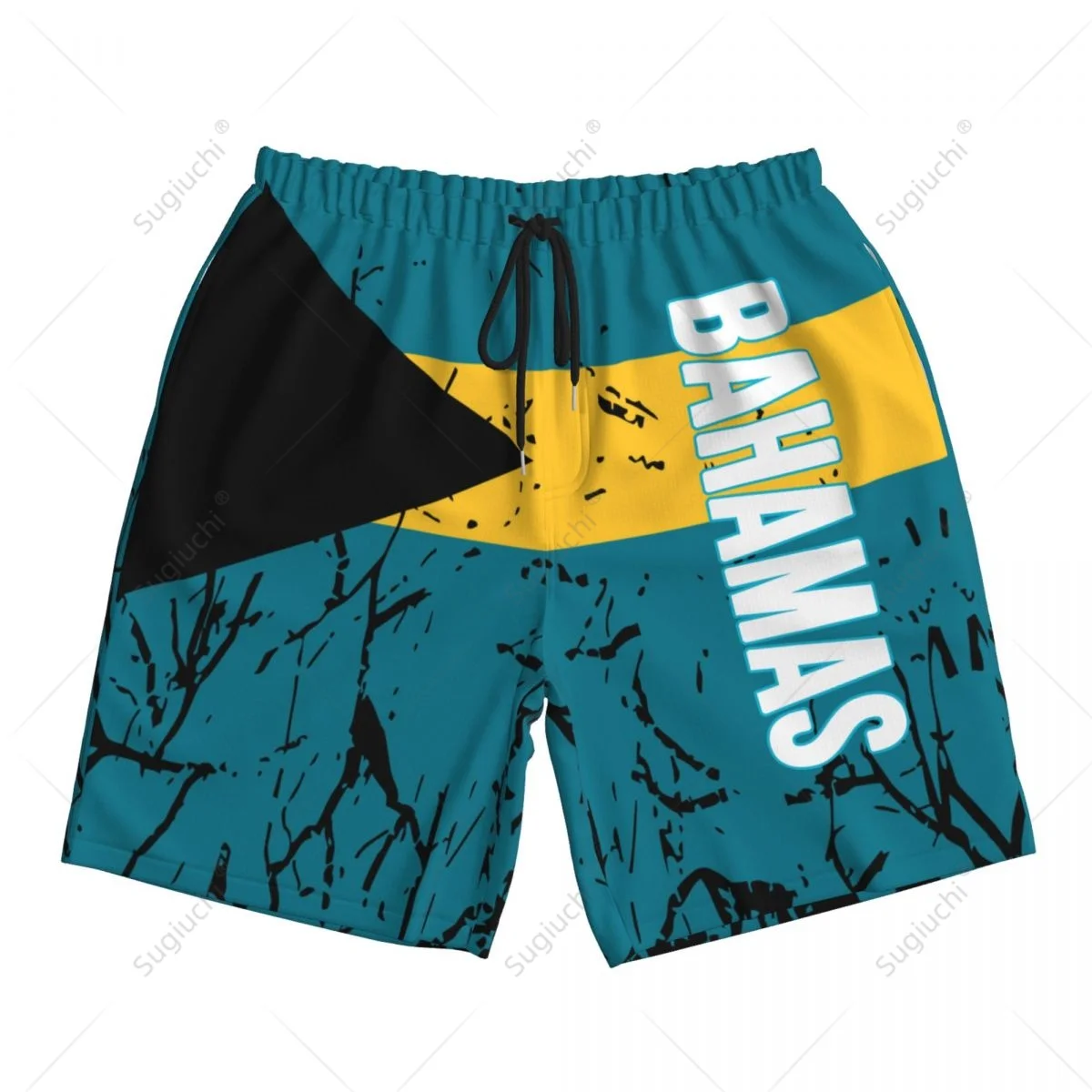 Men's Bahamas Flag Beach Pants Board Shorts Surfing Boys Soccer Cycling Swimwear Running Polyester 4