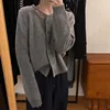 Fashion Spring Autumn New Single Breasted Casual Knitwear Korean O Neck Hollowed Out Knitted Cardigan Sweet Women's Sweater Coat