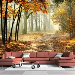 Photo Wallpaper Modern Autumn Forest 3D Wall Mural Living Room Bedroom Dining Room Romantic Home Decor Wall Painting Wall Papers