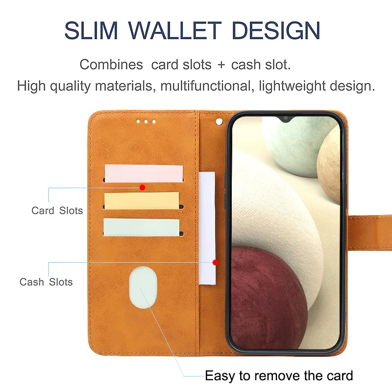 Leather Flip Wallet Case - Versatile Style and Protection