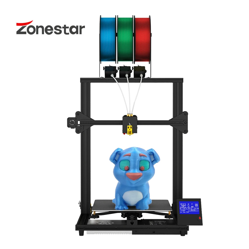 ZONESTAR 4(3) Extruders Large Size 4(3)-IN-1-OUT Mixing Color High Precision Resolution Easy Install FDM 3D Printer DIY Kit Z8P creality 3d printer 3D Printers