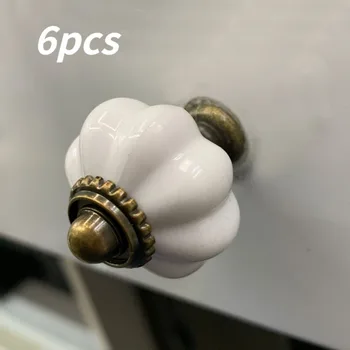 Vintage White Pumpkin Cabinet Handles (6 Pcs) 1