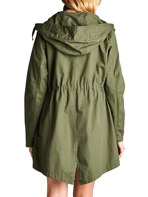  Saudacdn Chaqueta militar con cremallera para mujer, con  botones, manga larga, con cordón, ligera, con cordón, Verde militar : Ropa,  Zapatos y Joyería