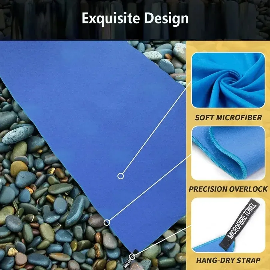 Quick-Dry Sports Towel Microfiber 40×80/76x152cm for Running, Yoga, Gym, Fitness, Basketball, Outdoor Camping, Hiking, Beach Beach towels & mats Practical Beach Essentials