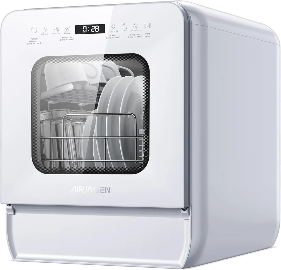 Compact Portable Countertop Dishwasher with 9 Programs