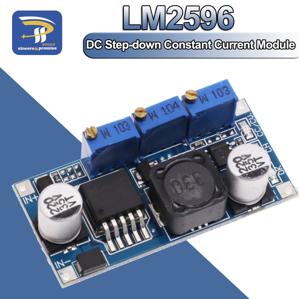 2PCS LM2596 LED Driver DC-DC Step-down Adjustable CC/CV Power Supply Module 