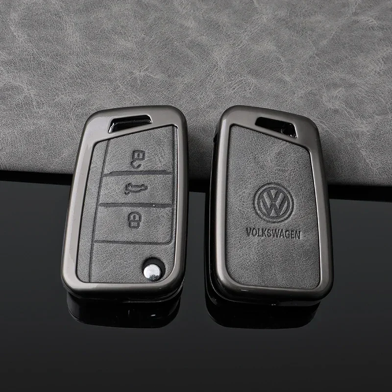 스타일링 몰딩 자동차 스티커 2026 핫 스타일링 몰딩 폭스바겐 VW 3버튼 아연 합금 자동차 키 케이스 커버 폴딩키 커버 (폭스바겐용)