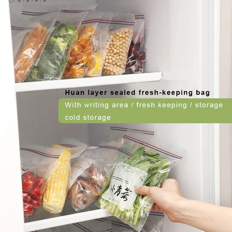 Split Bag Sealed Bag Fresh-Keeping Packaging for Food Self-Sealing Household Plastic Thickened Special Sub-Packing