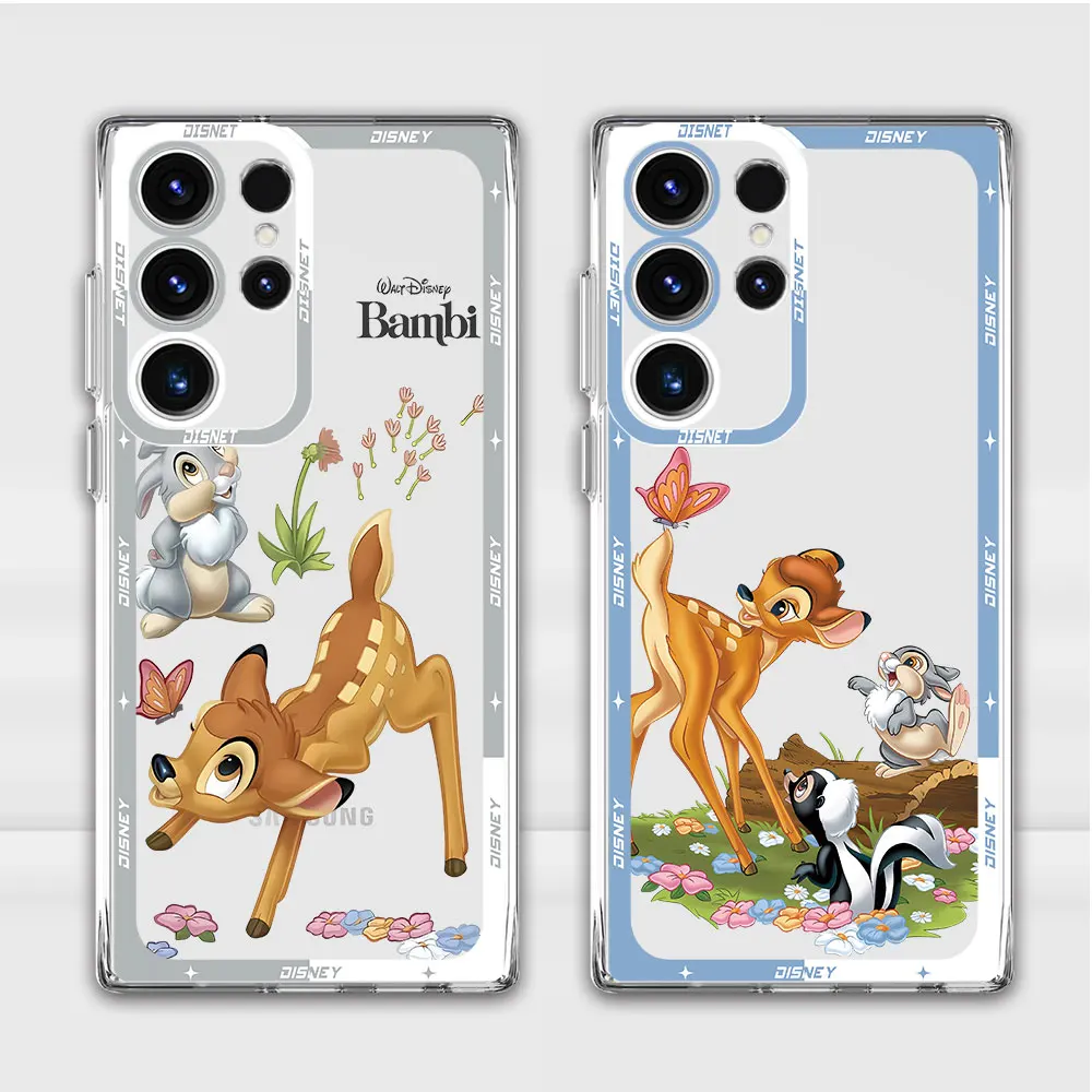 Custodia Per Telefono Di Lusso Bambi Cartoon Disney Per Samsung Galaxy S23 Fe S24 Ultra S21 S22 Plus S20 Fe S24 Cover Morbida Trasparente