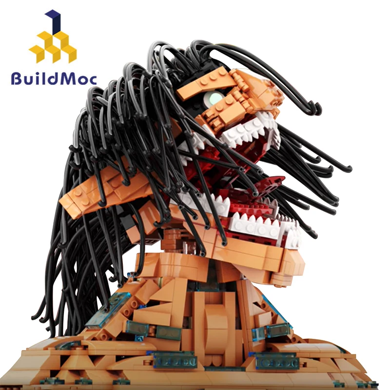 

Buildmoc, атакованный на гигантского титанида Эрена, фигурки No.5, набор строительных блоков MOC, Наборы игрушек для детей, подарки для детей, игрушки, 983 деталей, кирпичи