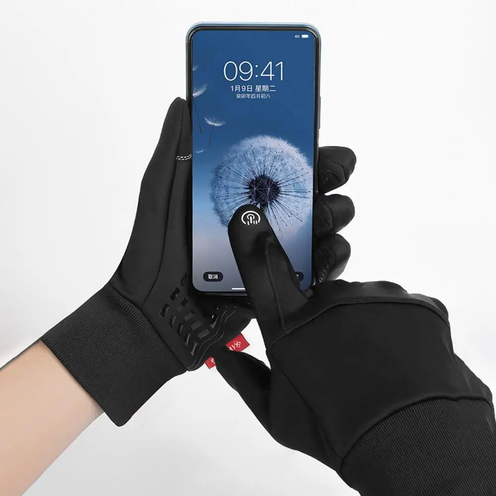 Winter Thermal Gloves Windproof Touchscreen Cycling Motorcycle Gloves Anti-slip Cold Weather Men Women Full Finger Riding Gloves 4