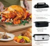 Oven 28 Quart Electric, Electric Roaster Pan with Visible & Self-Basting Lid, Large Stainless Steel Electric Turkey Roas 3