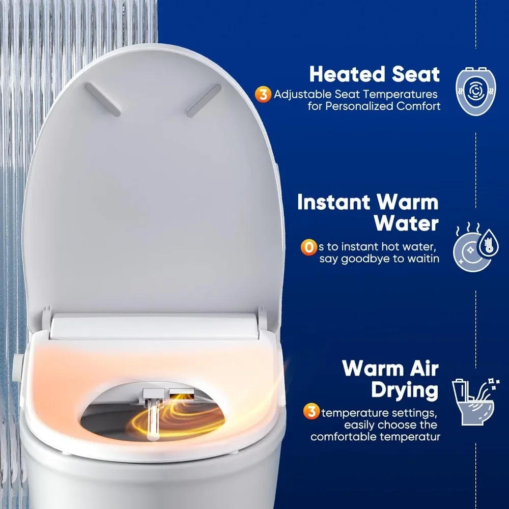 FVZ Bidet Toilet Seat Elongated Smart Heated Toilet Seat With Warm Water And Dryer Feminine And Child Wash Self Clean Stainless Steel Nozzle Adjustable FVZ Bidet Toilet Seat Elongated Smart Heated Toilet Seat With Warm Water And Dryer Feminine And Child Wash Self Clean Stainless Steel Nozzle Adjustable