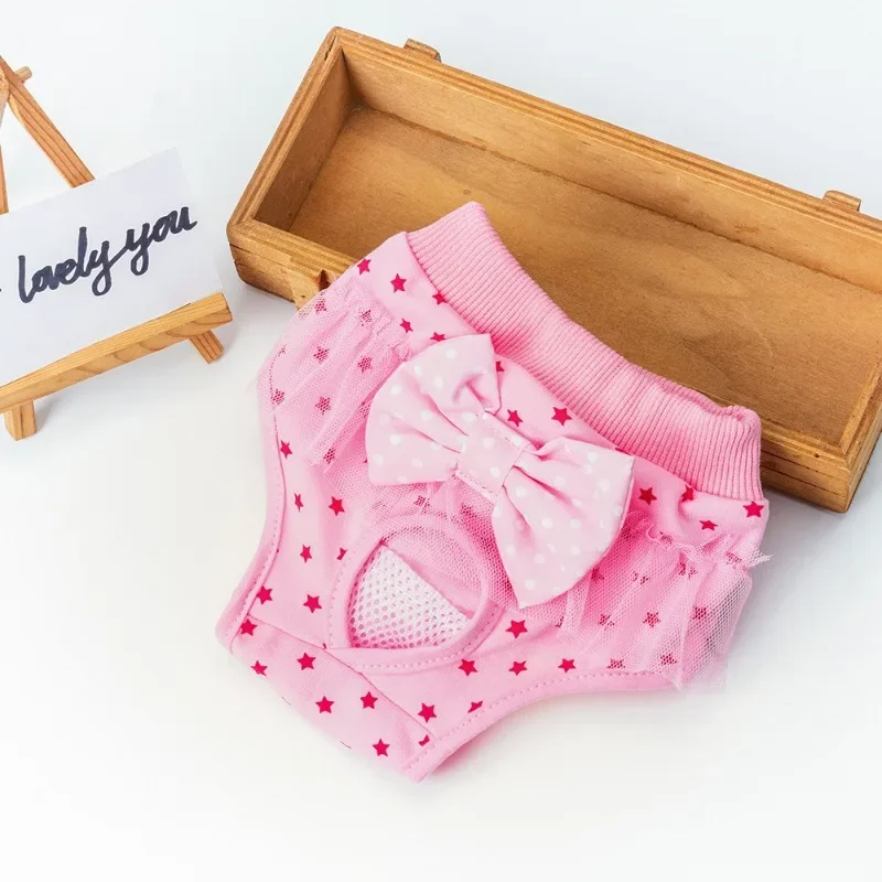 

Pet Physiological Pants Mother Dog Princess Menstrual Pants Teddy Underwear Bow Dog Clothing