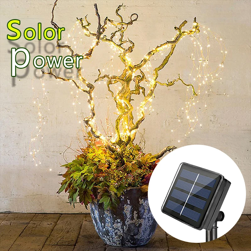 600Led Lights Waterfall Garden Light Waterproof Solar Powered Outdoor String Lighting For Garland New Year Christmas Decoration