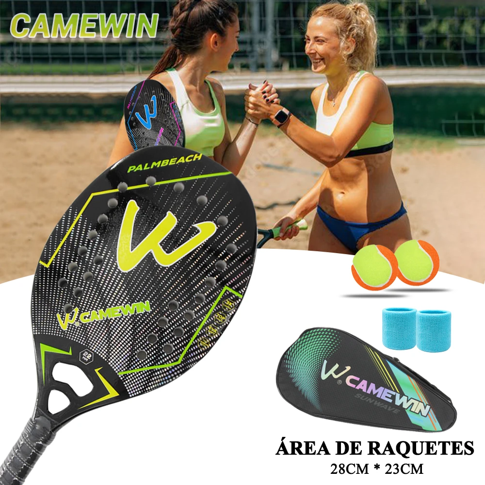 

High Quality Raquete Beach Tennis Add Balls 3K Full Carbon Fiber Rough Surface Tennis Racket With Cover Bag