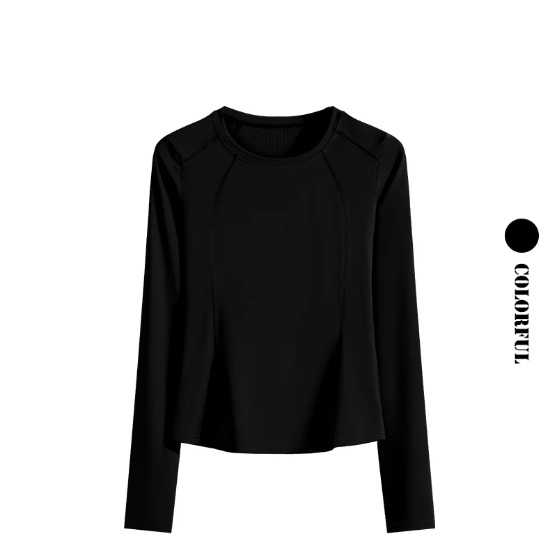 DRUR ملابس اليوغا طويلة الأكمام جولة الرقبة سريعة...