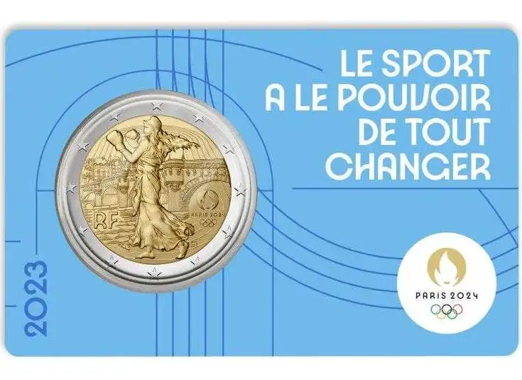Francia 2023 Moneta Commemorativa 2024 Paris Competition Seeder Boxing 2 Euro Consegna Casuale