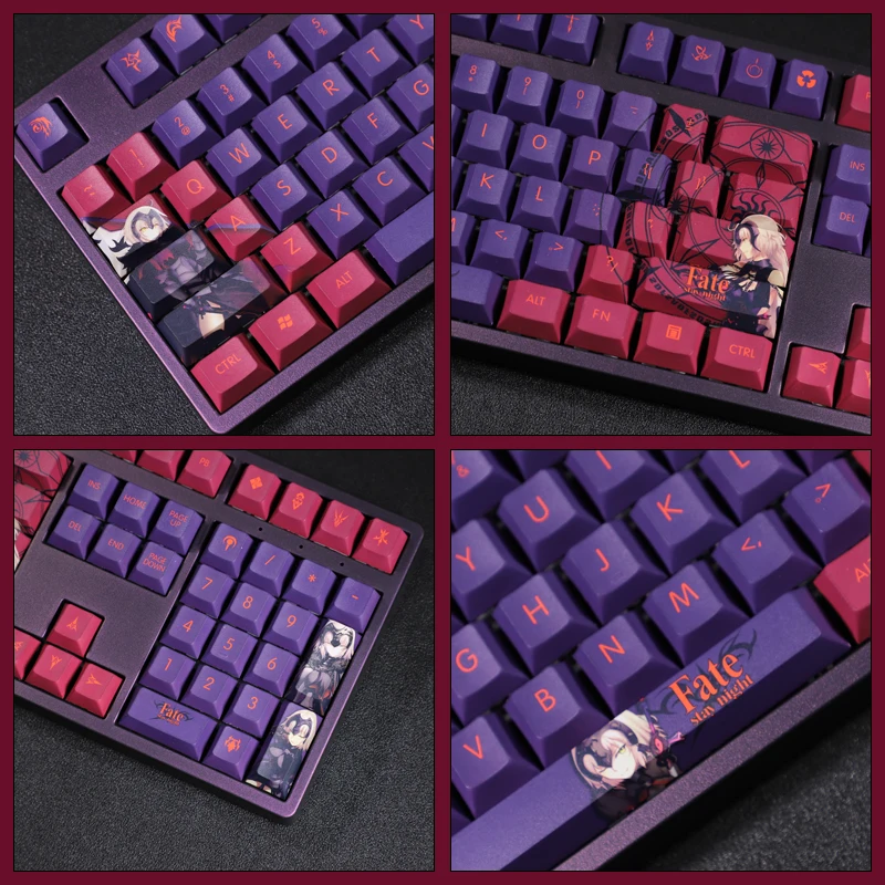 Chaves Pbt Tintura Subbed Keycaps dos Desenhos Animados Anime Gaming Key Caps Cereja Perfil Keycap para o Destino Grande Pedido Fgo Jeanne Darc Arc Alter 108 - Imagem 3